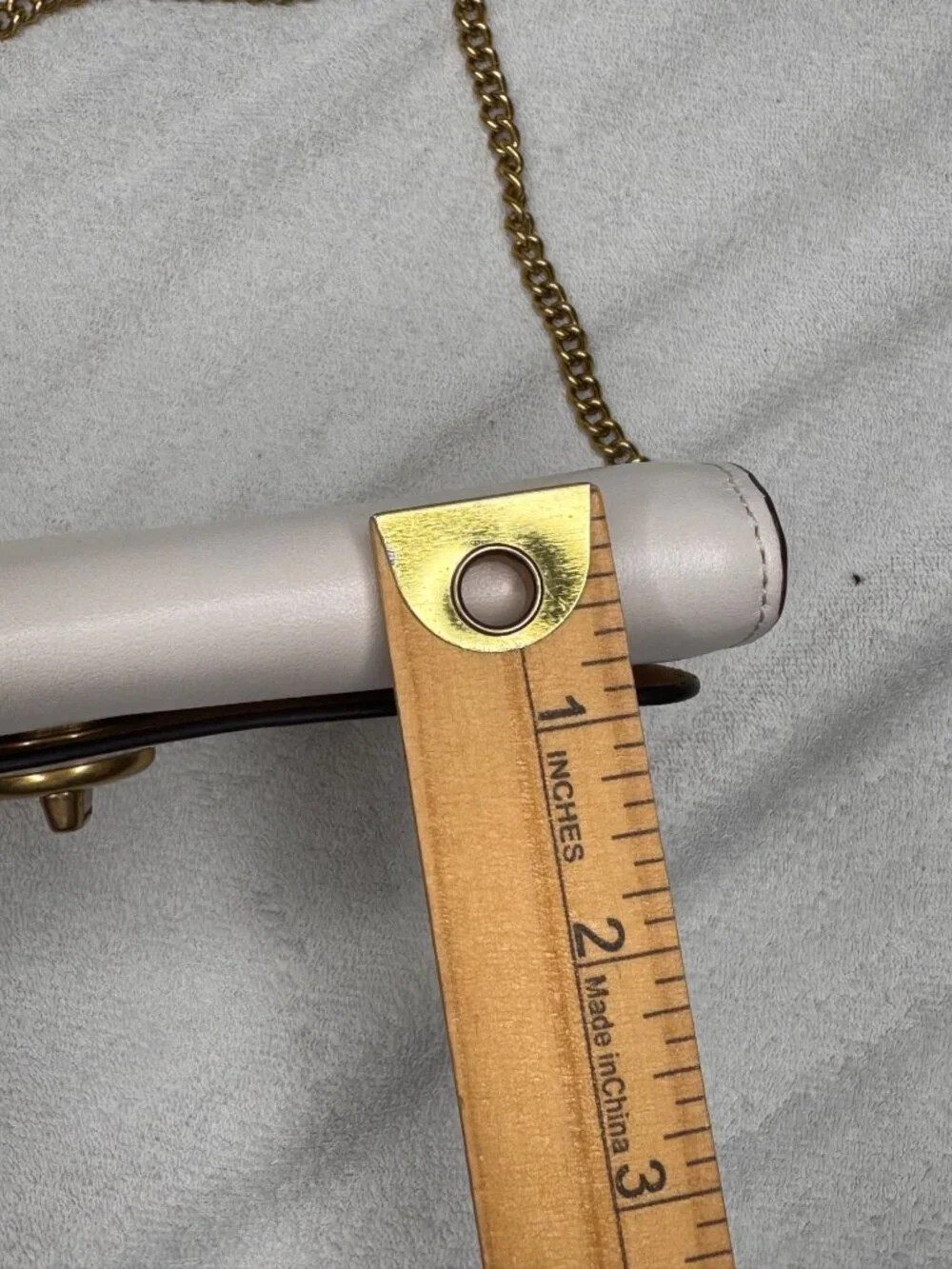 Coach Marlowe Crossbody Leather Bag Purse Gold Chain Strap Cream Compact - Picture 14 of 14